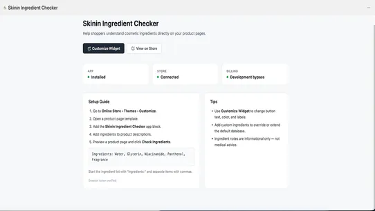 Skinin Ingredient Checker screenshot
