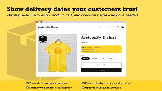 ArivBy Estimated Delivery Date screenshot