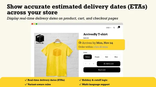 ArivBy Estimated Delivery Date screenshot
