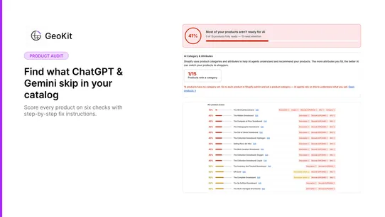 GEOKit: Rank in AI Shopping screenshot