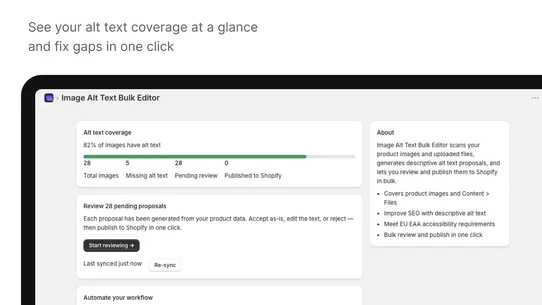 Image Alt Text Bulk Editor screenshot