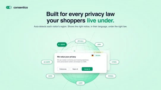 Consentico: GDPR Cookie Banner screenshot