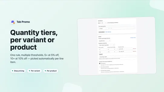 Tab Promo: Discounts &amp; Tiers screenshot