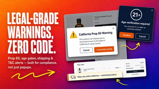 WARN: Product Warning &amp; Popup screenshot