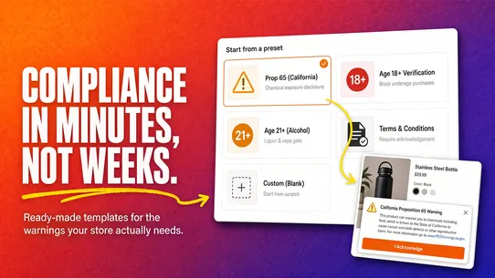 WARN: Product Warning &amp; Popup screenshot