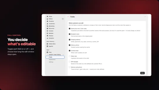 dotAOV: Order Editing screenshot