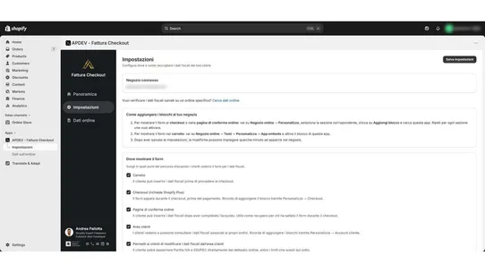 Dati Fatturazione Elettronica screenshot