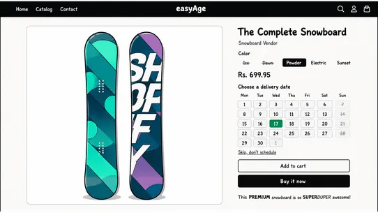 Delivery Date Picker screenshot