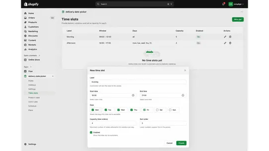 Delivery Date Picker screenshot