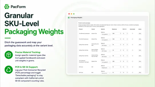 PacForm ‑ US EPR &amp; CAA Reports screenshot