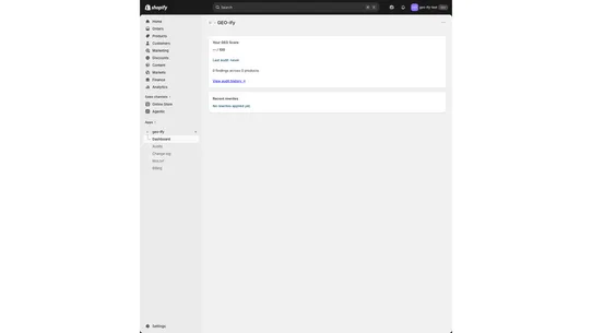 GEO ‑ AI Shopping Optimization screenshot