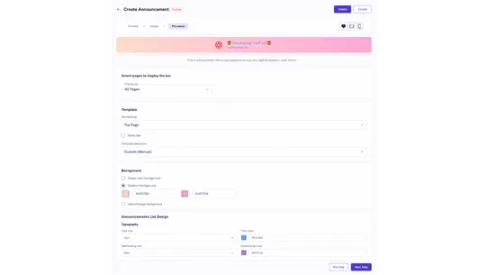 ECS Announcement screenshot