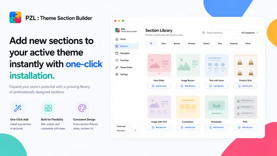PZL : Theme Section Builder screenshot
