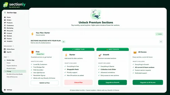 Sectionly Theme Sections screenshot