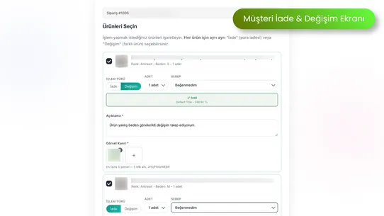 Kolayİade ‑ İade &amp; Değişim TR screenshot
