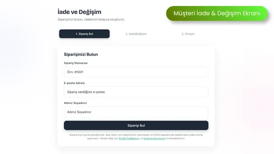 Kolayİade ‑ İade &amp; Değişim TR screenshot