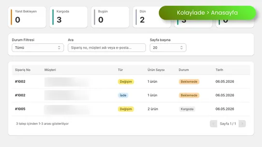 Kolayİade ‑ İade &amp; Değişim TR screenshot