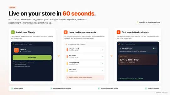 haggl.ai: Sell to AI Agents screenshot