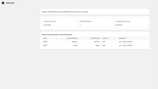 RefundLens: Refund Loss Monito screenshot