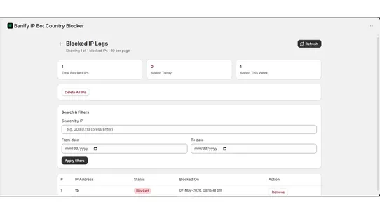 Banify IP Bot Country Blocker screenshot