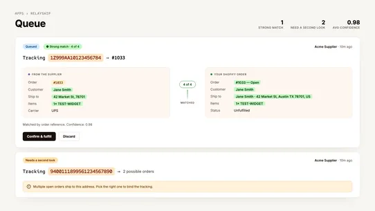 Relayship screenshot