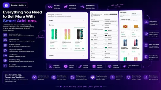Product Addons Upsells engine screenshot