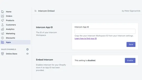 Intercom Chat Box Embed screenshot