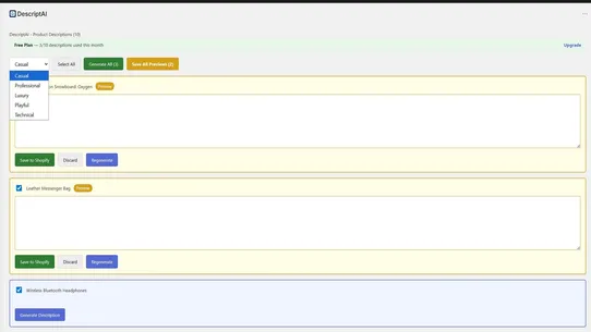 DescriptAI screenshot