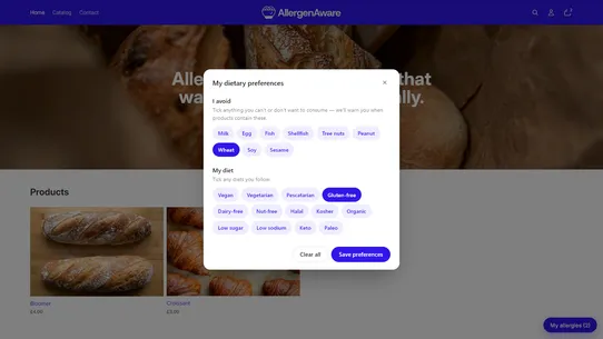 AllergenAware screenshot