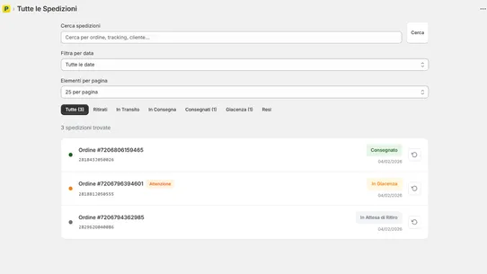 PosteItaliane SDA Tracking screenshot