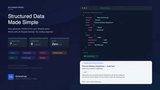 Schema Forge — SEO JSON‑LD screenshot