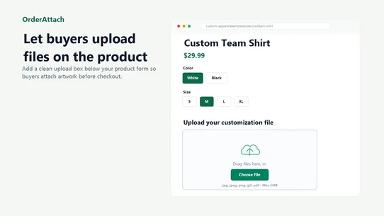 OrderAttach File Upload screenshot