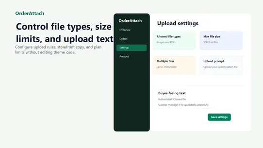 OrderAttach File Upload screenshot