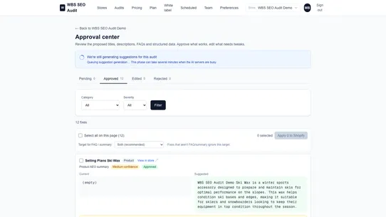 WBS SEO Audit screenshot