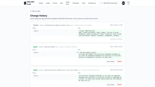 WBS SEO Audit screenshot