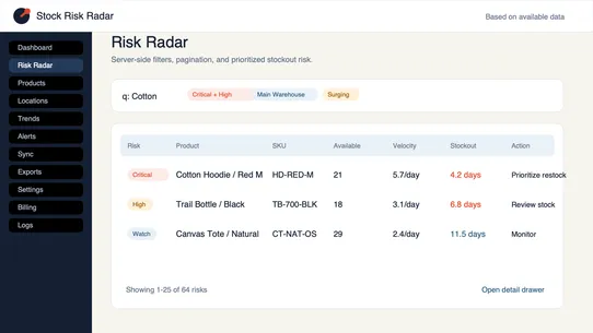 Stock Risk Radar screenshot