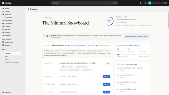 findable screenshot