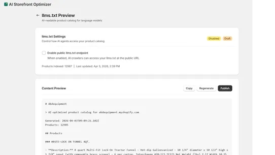 B2Sell AI Storefront Optimizer screenshot