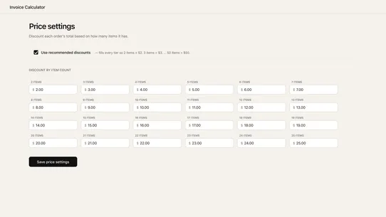 Invoice Calculator screenshot
