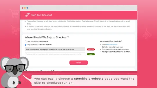 Koala Skip To Checkout screenshot