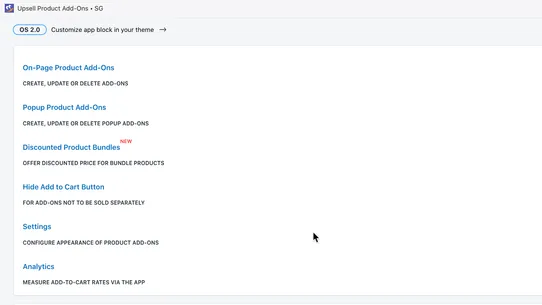 Upsell Product Add‑Ons • SG screenshot