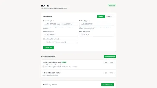 TrueTag: Verify &amp; Warranty screenshot