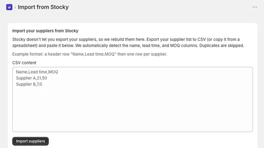 Restocked: Reorder Alerts screenshot