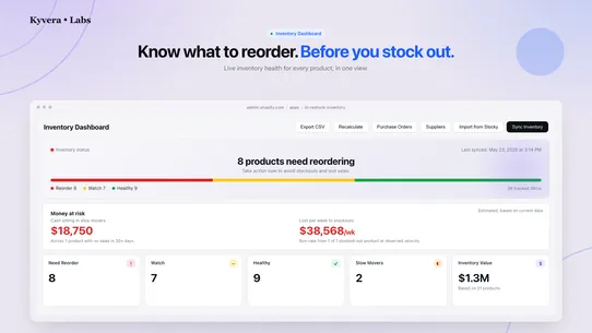Restock &amp; Inventory Manager screenshot