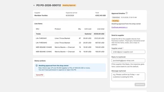 Purchase Comfort screenshot