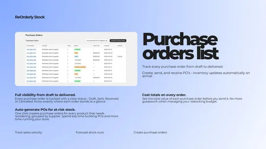 Reorderly Stock screenshot
