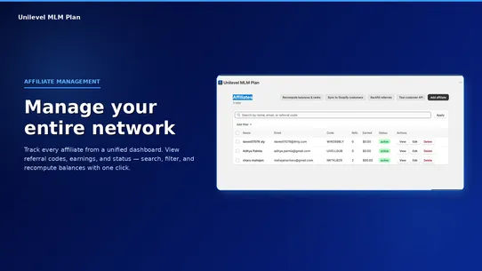 Unilevel MLM Plans screenshot