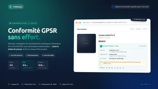 GPSRReady ‑ GPSR Compliance screenshot