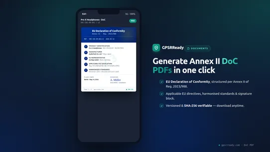GPSRReady ‑ GPSR Compliance screenshot