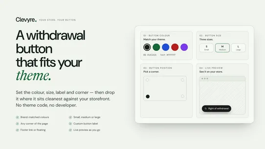 Clevyre EU Withdrawal Button screenshot